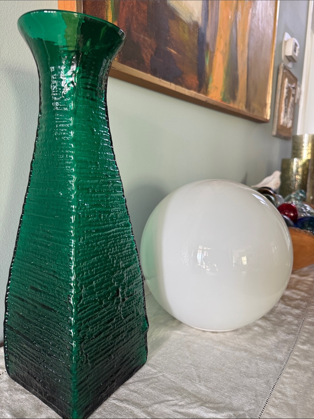 Blenko emerald vase. Vintage